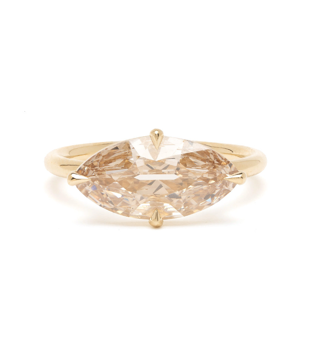 Natural Champagne Diamond Marquise Old Mine East West 1