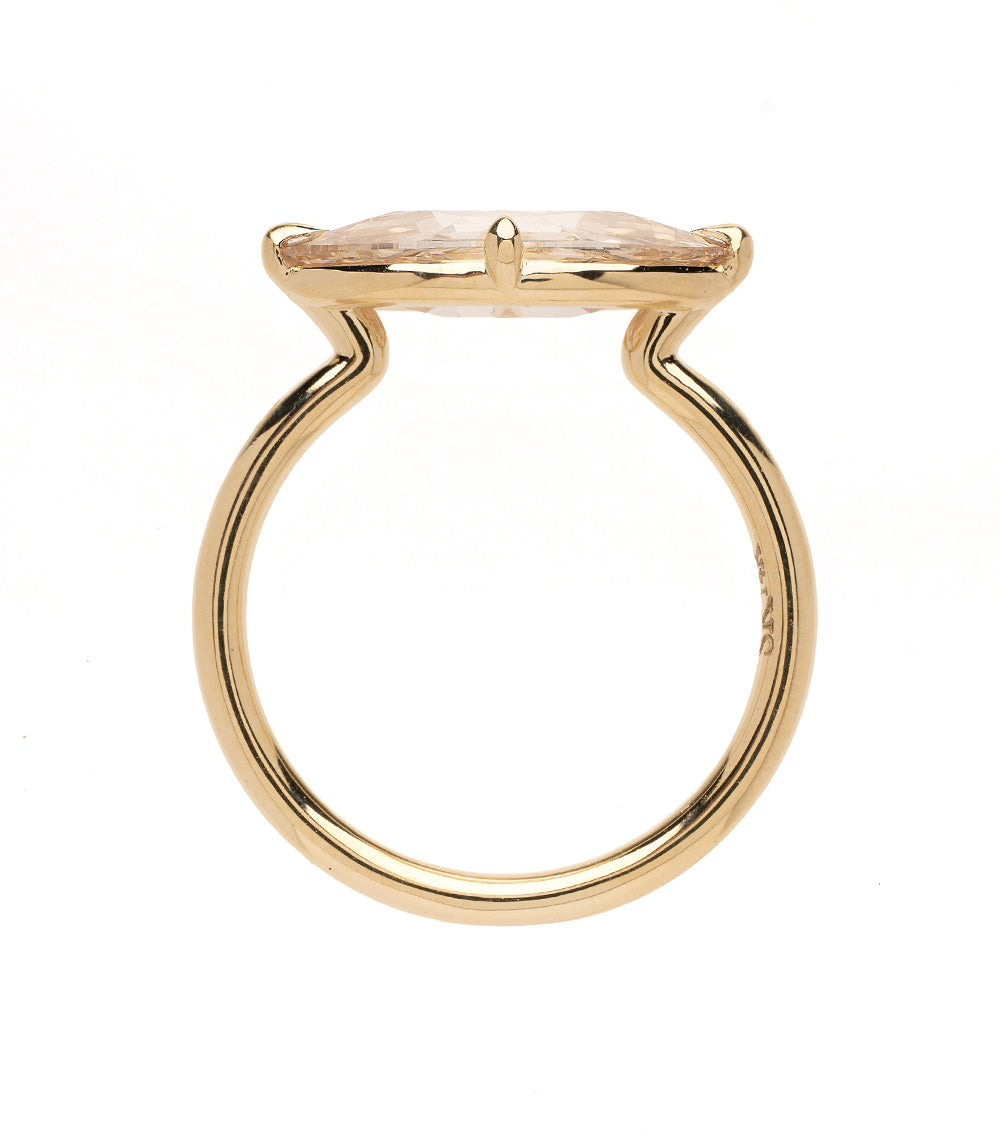 Natural Champagne Diamond Marquise Old Mine East West 3