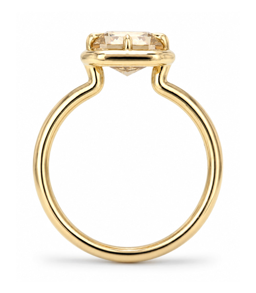 Natural Diamond Elongated Cushion Antique Style Setting 14k Yellow Gold Sk R132 Nd Cd Ns Br Cu 3.04 V3