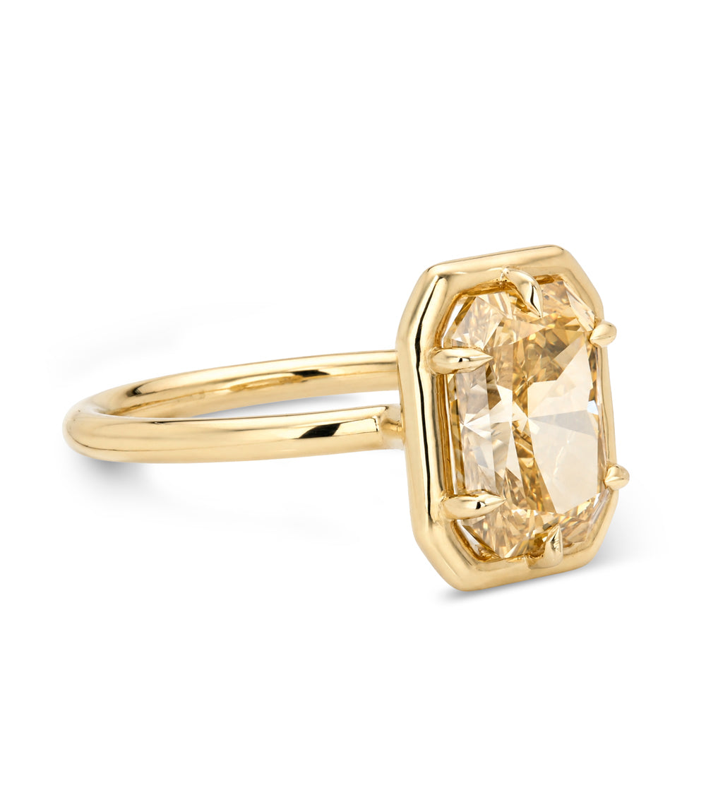 Natural Diamond Elongated Cushion Antique Style Setting 14k Yellow Gold Sk R132 Nd Cd Ns Br Cu 3.04 Side
