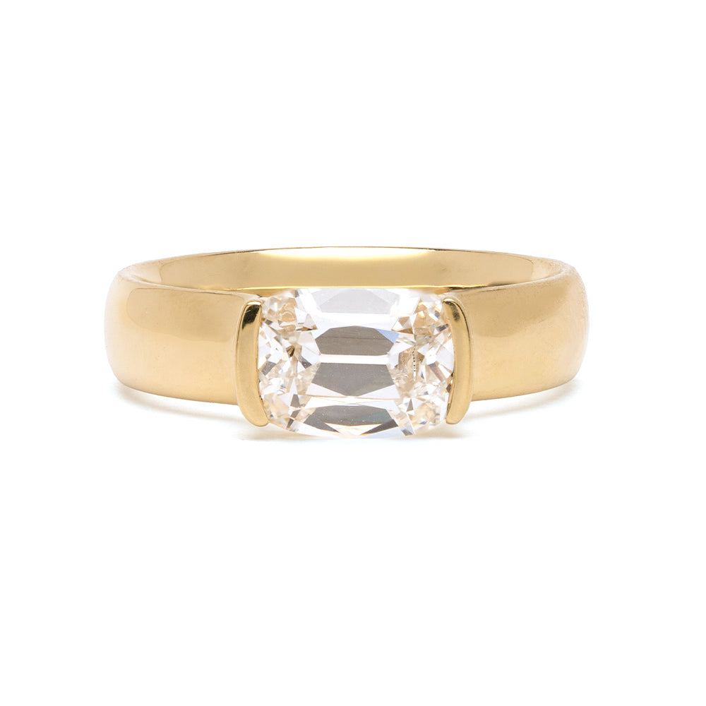 Old Mine Cushion Thick Gold Pinky Ring 1