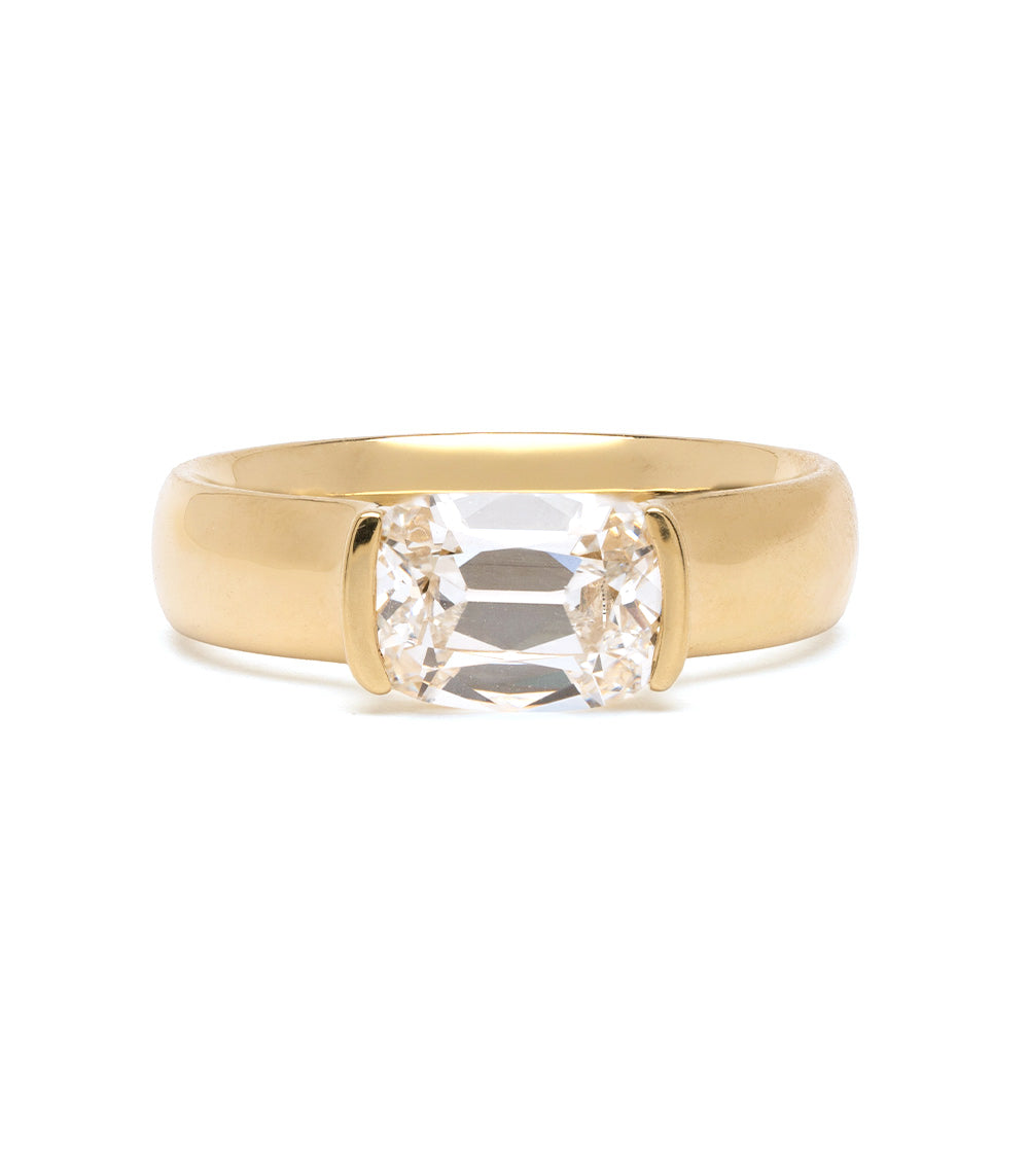 Old Mine Cushion Thick Gold Pinky Ring 1