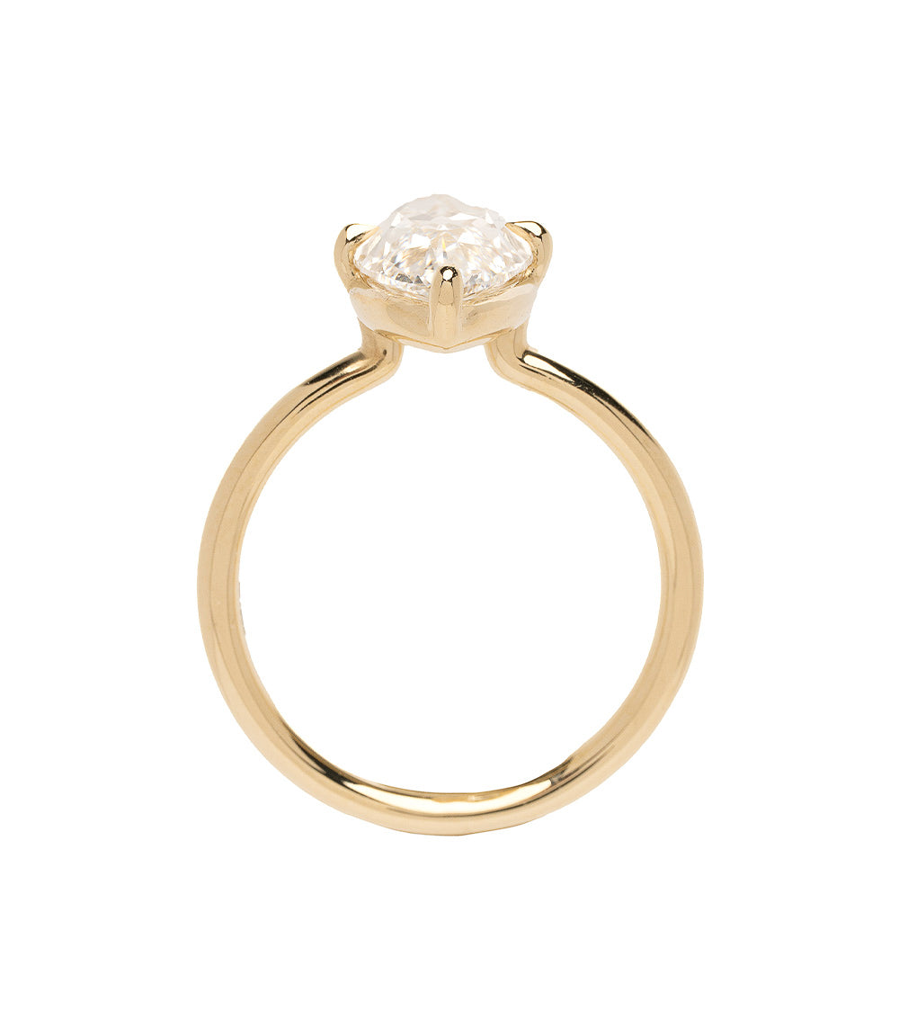 Old Mine Cut Skinny Marquise Lab Grown Engagement Ring 3