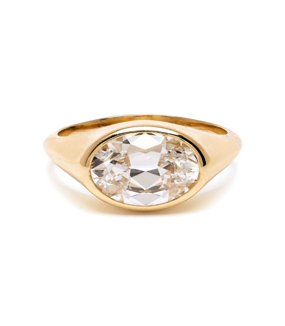 Old Mine Oval Lab Diamond Engagement Ring 1