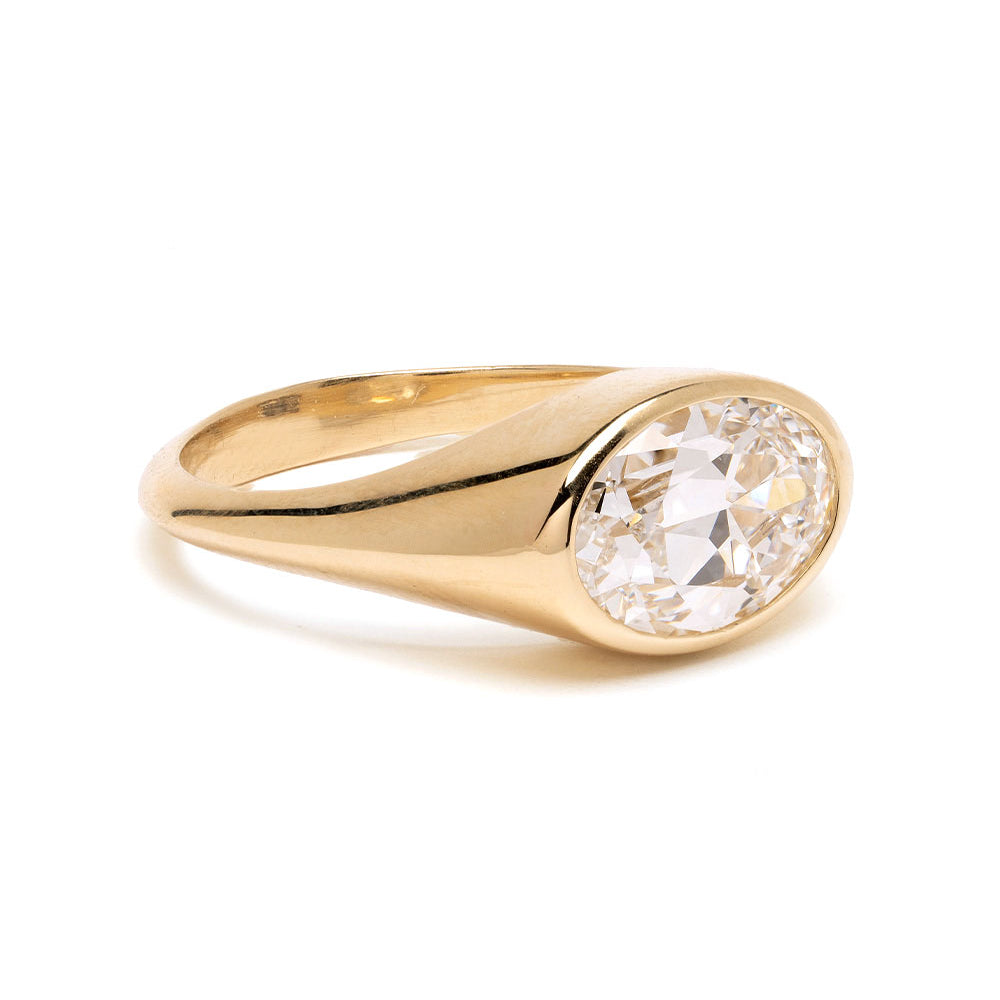 Old Mine Oval Signet Engagement Ring 2