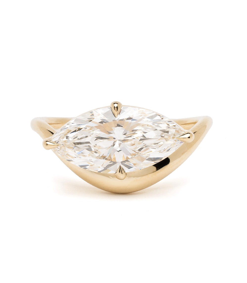 Organic Shaped Swooping Engagement Ring Eastwest Marquise 1