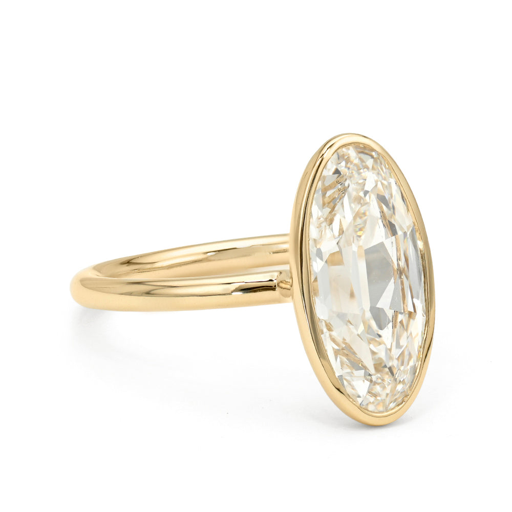 Oval Diamond Gold Unique Engagement Rings
