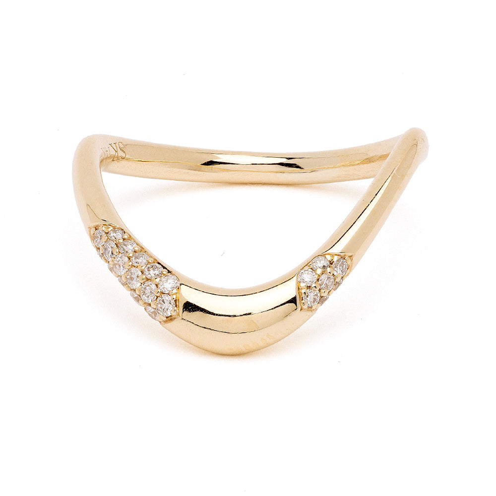 Pave Diamond Gold Nesting Band