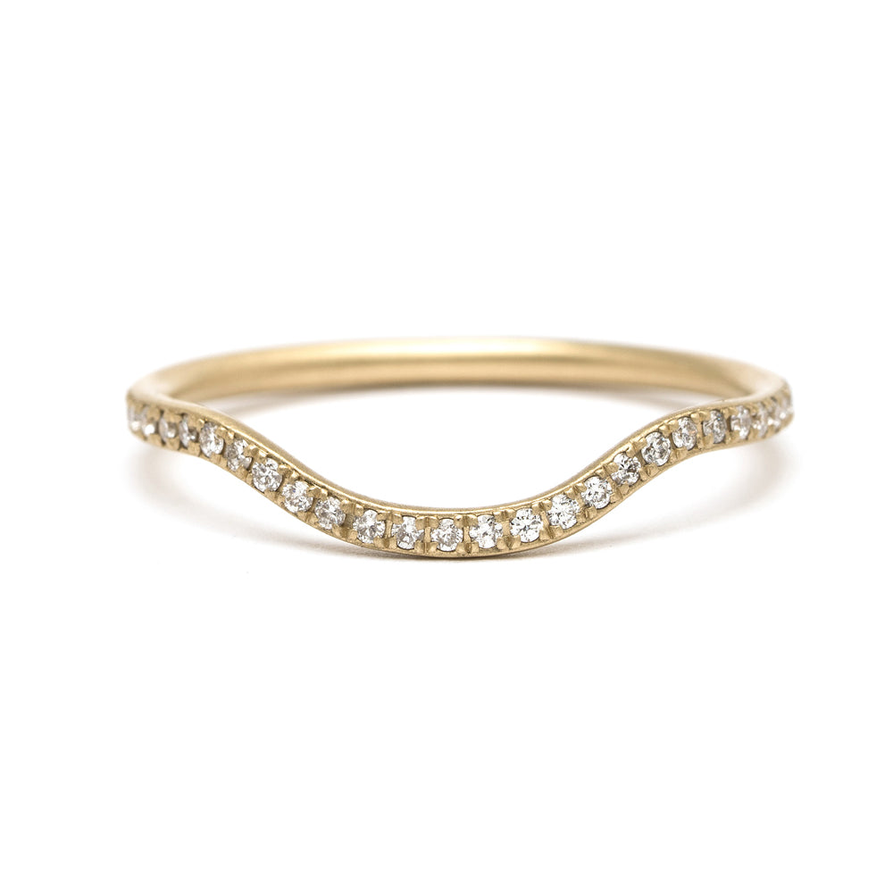 Pave Diamond Stacking Boho Wedding Band