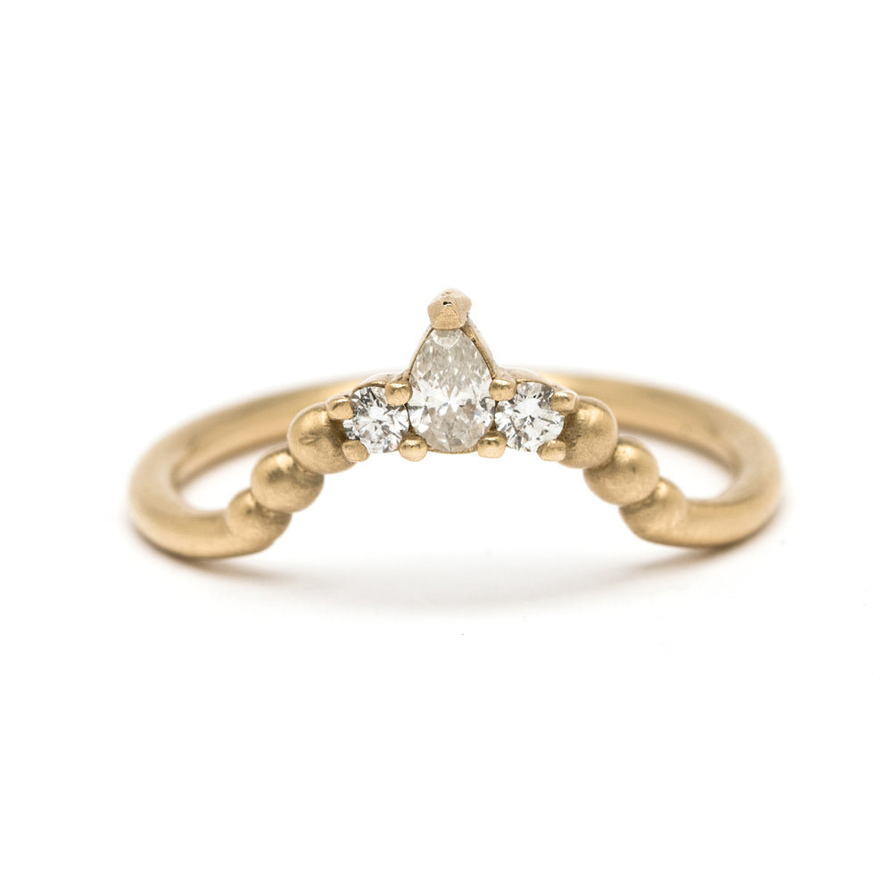 Pear Shape Diamond Boho Wedding Band