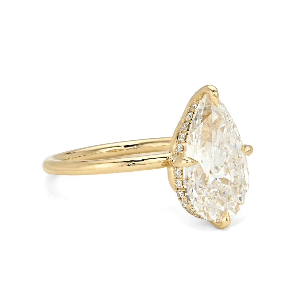 Pear Shape Diamond Unique Engagement Ring