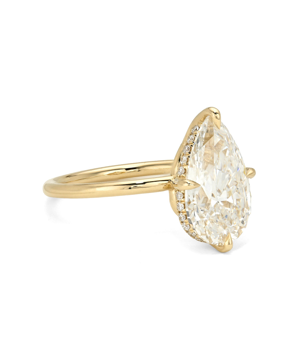 Pear Shape Diamond Unique Engagement Ring