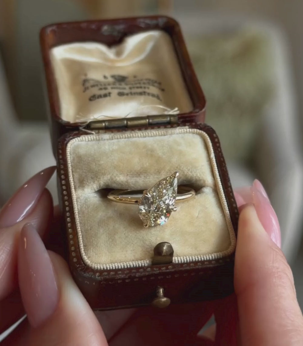 Kate Tilted Pear Diamond Engagement Ring – Sofia Kaman