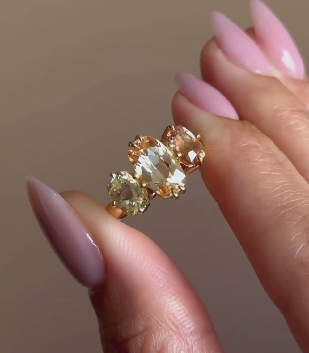 Claudette 3 Stone Engagement Ring – Sofia Kaman