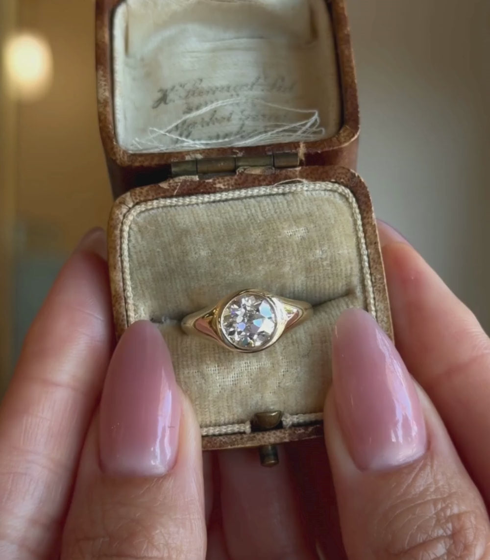 Isolde Old European Diamond Signet Engagement Ring – Sofia Kaman