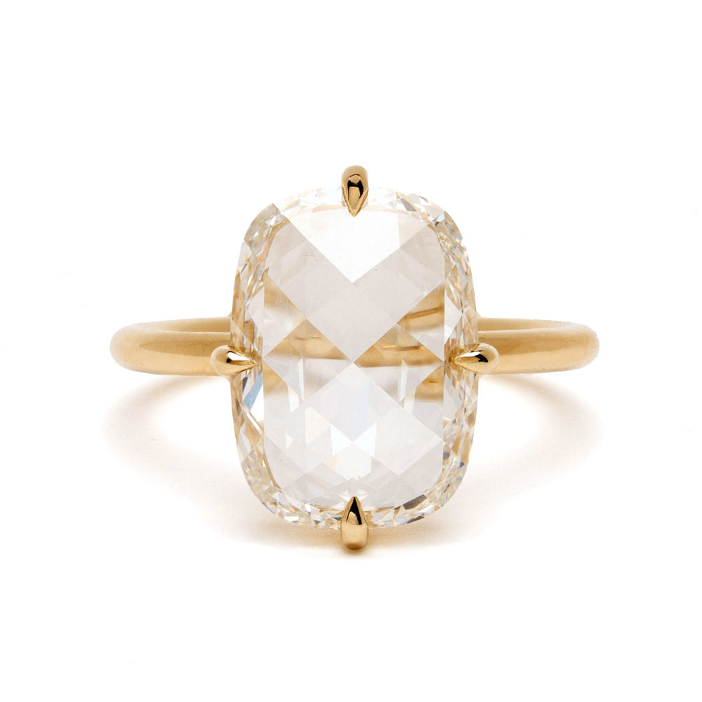 Rose Cut Cushion Antique Style Diamond Ring 1
