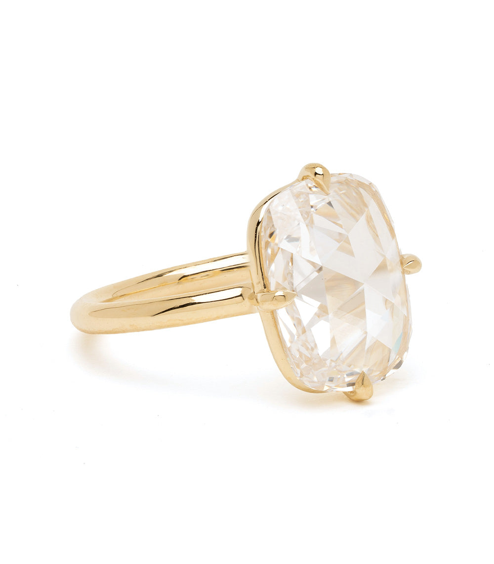 Rose Cut Elongated Lab Cushion Engagement Ring 2