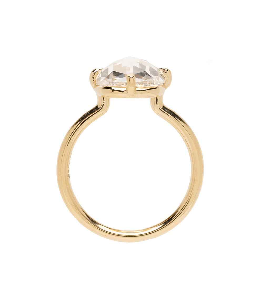 Rose Cut Elongated Lab Cushion Engagement Ring 3