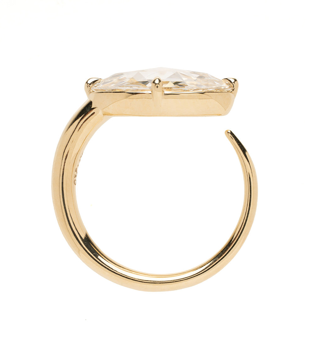 Rose Cut Oval Modern Gold Engagement Ring Sloane 3