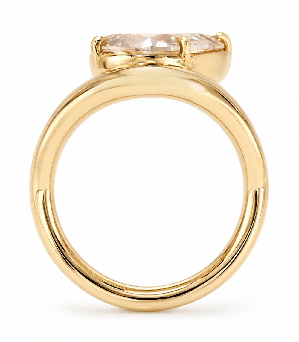Sculptural Design Natural Champagne Diamond Engagement Ring Sk R123 Nd Cd Tl Br Ps 3.02 V3