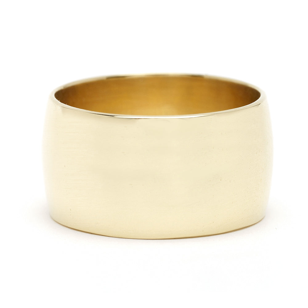 Simple Wide Gold Wedding Band For Uniuqe Engagement Rings