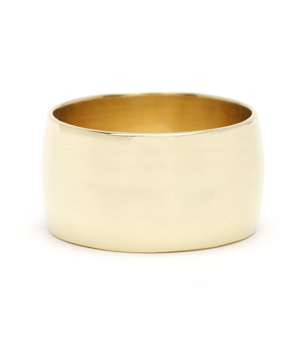 Simple Wide Gold Wedding Band For Uniuqe Engagement Rings