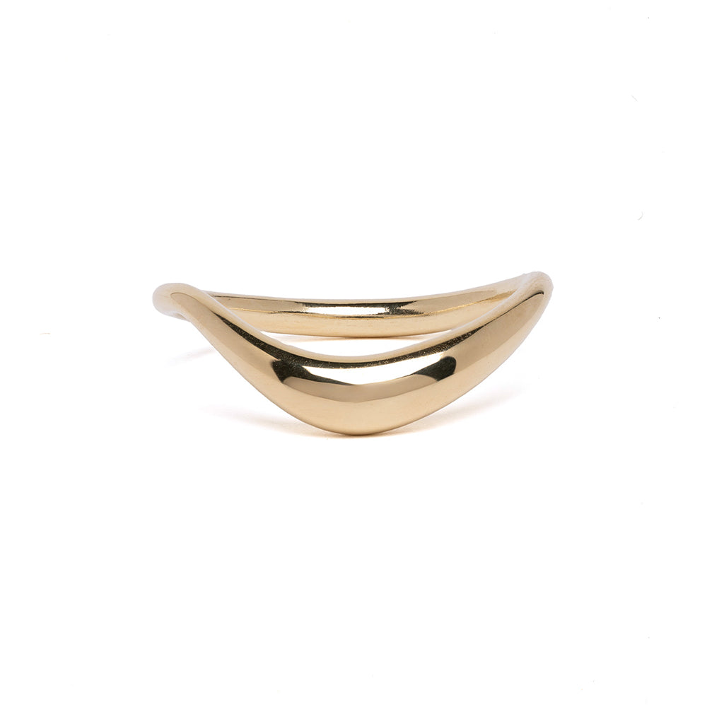 Small Contoured Band In Gold Pinky Ring Egb R1 Pnky Front
