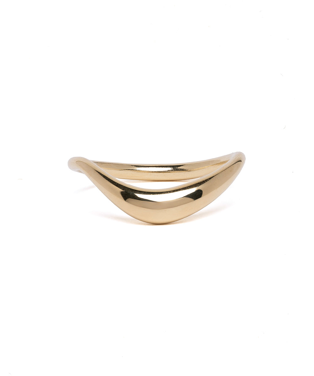 Small Contoured Band In Gold Pinky Ring Egb R1 Pnky Front