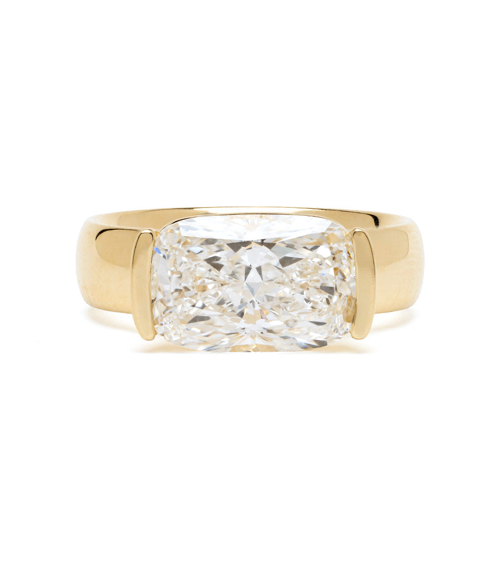 Sparklly Elongated Cushion Bold Gold Band 1