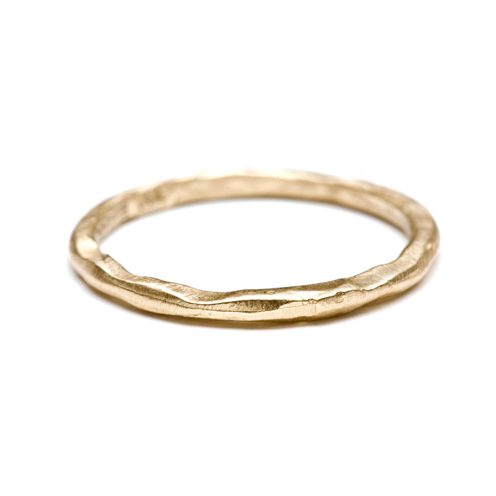 Textured Gold Stacking Ring