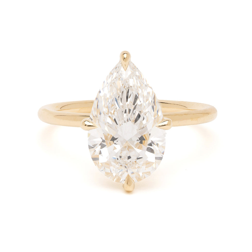 Timeless Pear Diamond Engagement Ring Hidden Halo 3 Carats 1