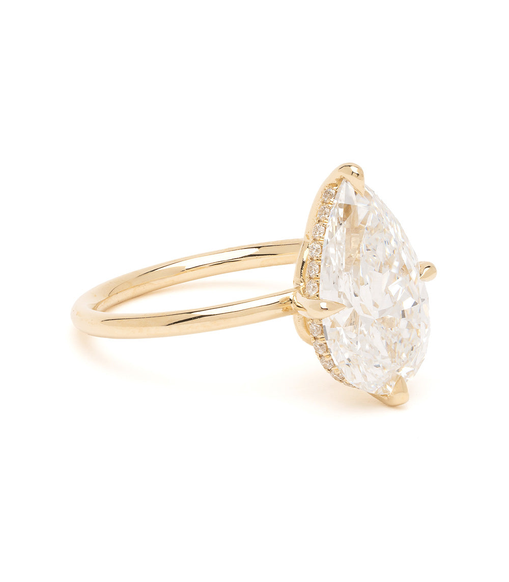 Timeless Pear Diamond Engagement Ring Hidden Halo 3 Carats 2