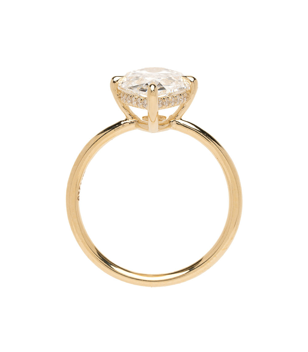 Timeless Pear Diamond Engagement Ring Hidden Halo 3 Carats 3