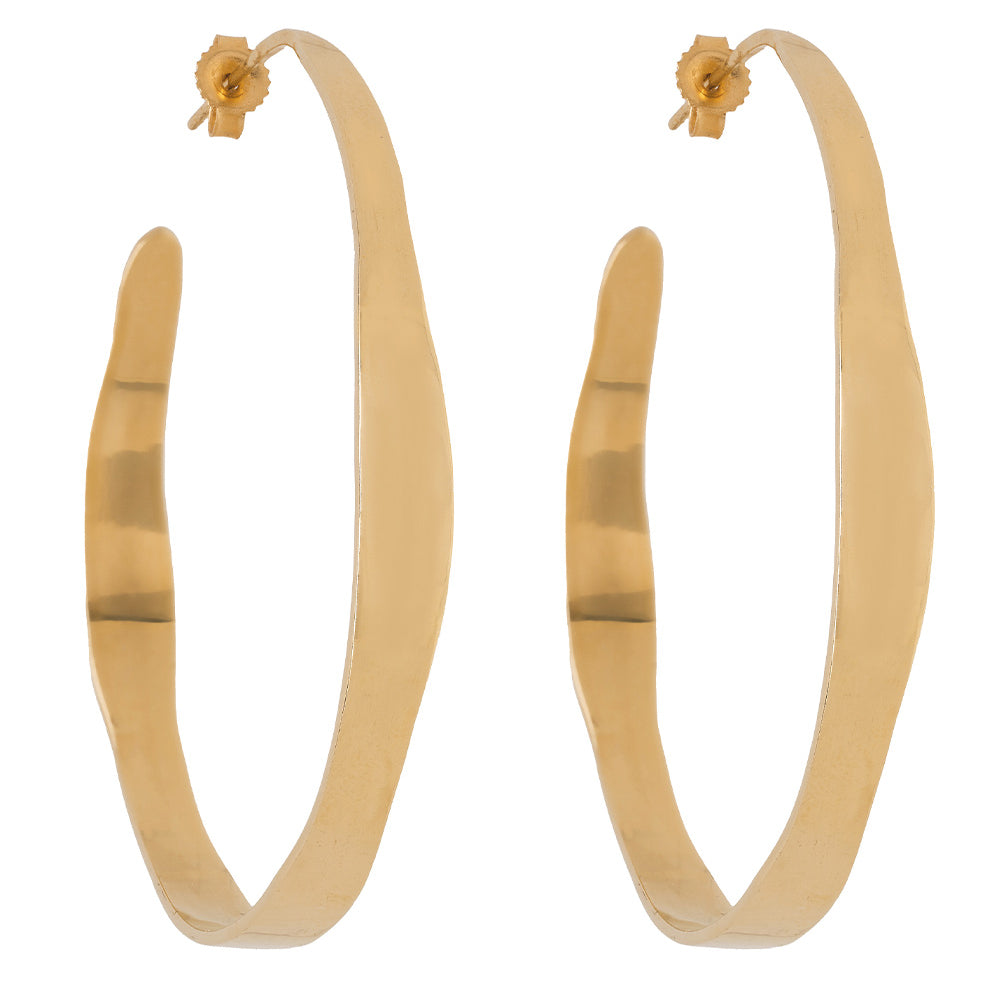 Torn Paper Edge Large Gold Hoop Earring