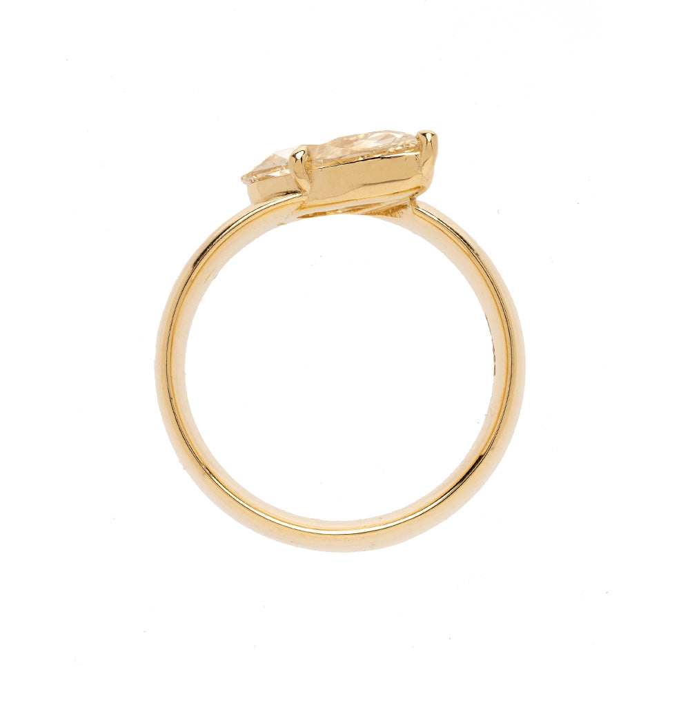Unique Antique Pear Diamond Engagement Ring Cigar Band A Sk R127 Nd Cd Ps 2.26