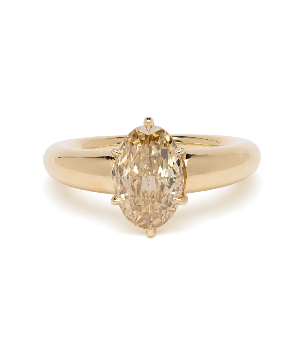Unique Oval Champagne Diamond Engagement Ring