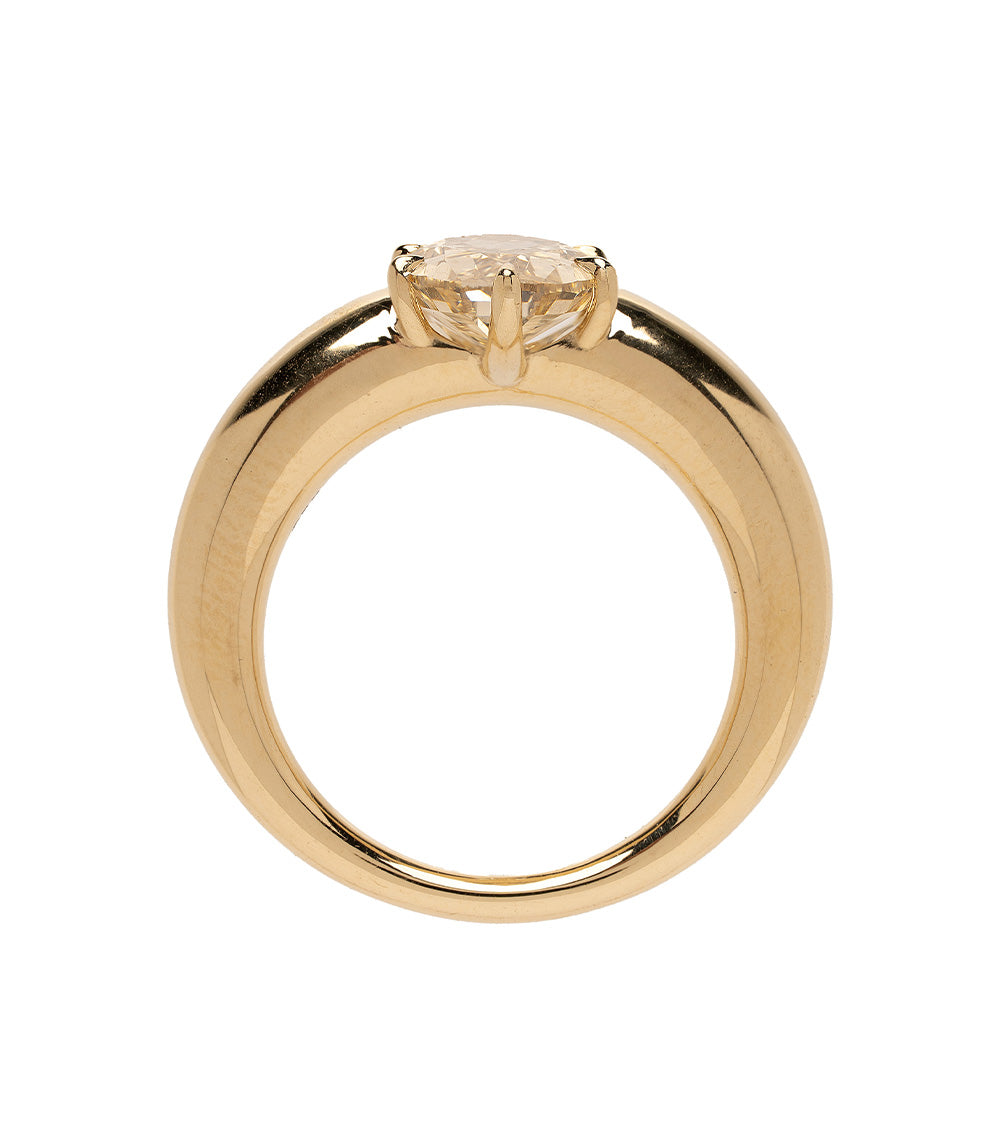 Unique Oval Champagne Diamond Engagement Ring
