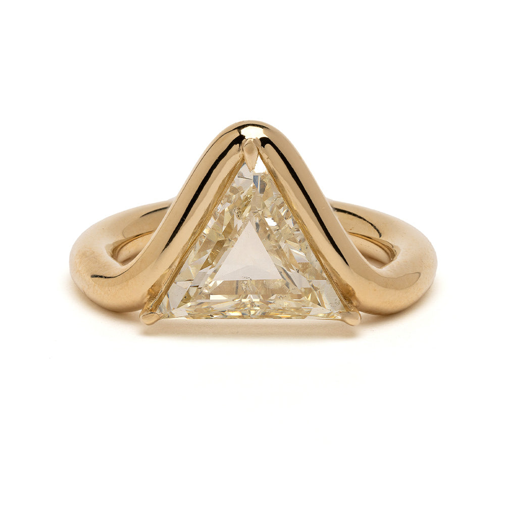 Unique Triangle Diamond Champagne Engagement Ring For Cool Girls A