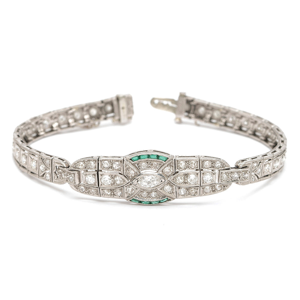 Vintage Art Deco Platinum Diamond Bracelet