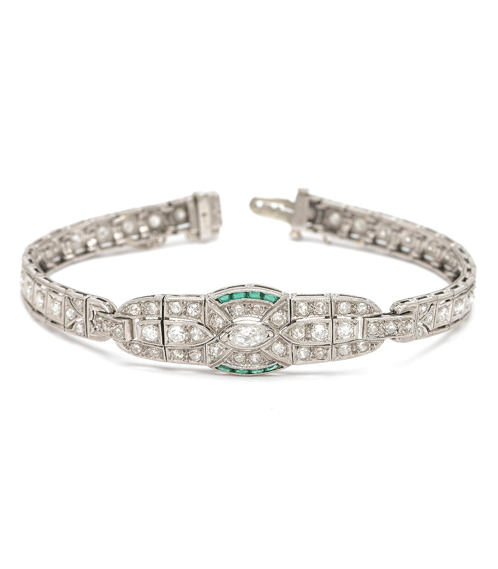 Vintage Art Deco Platinum Diamond Bracelet
