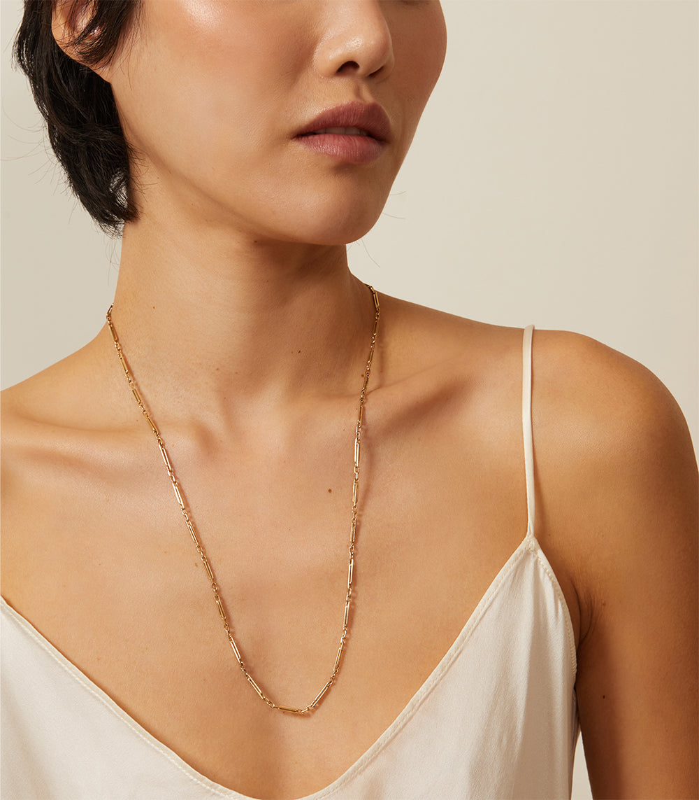 Vintage Bar Link Necklace For 1 Carat Diamond Ring
