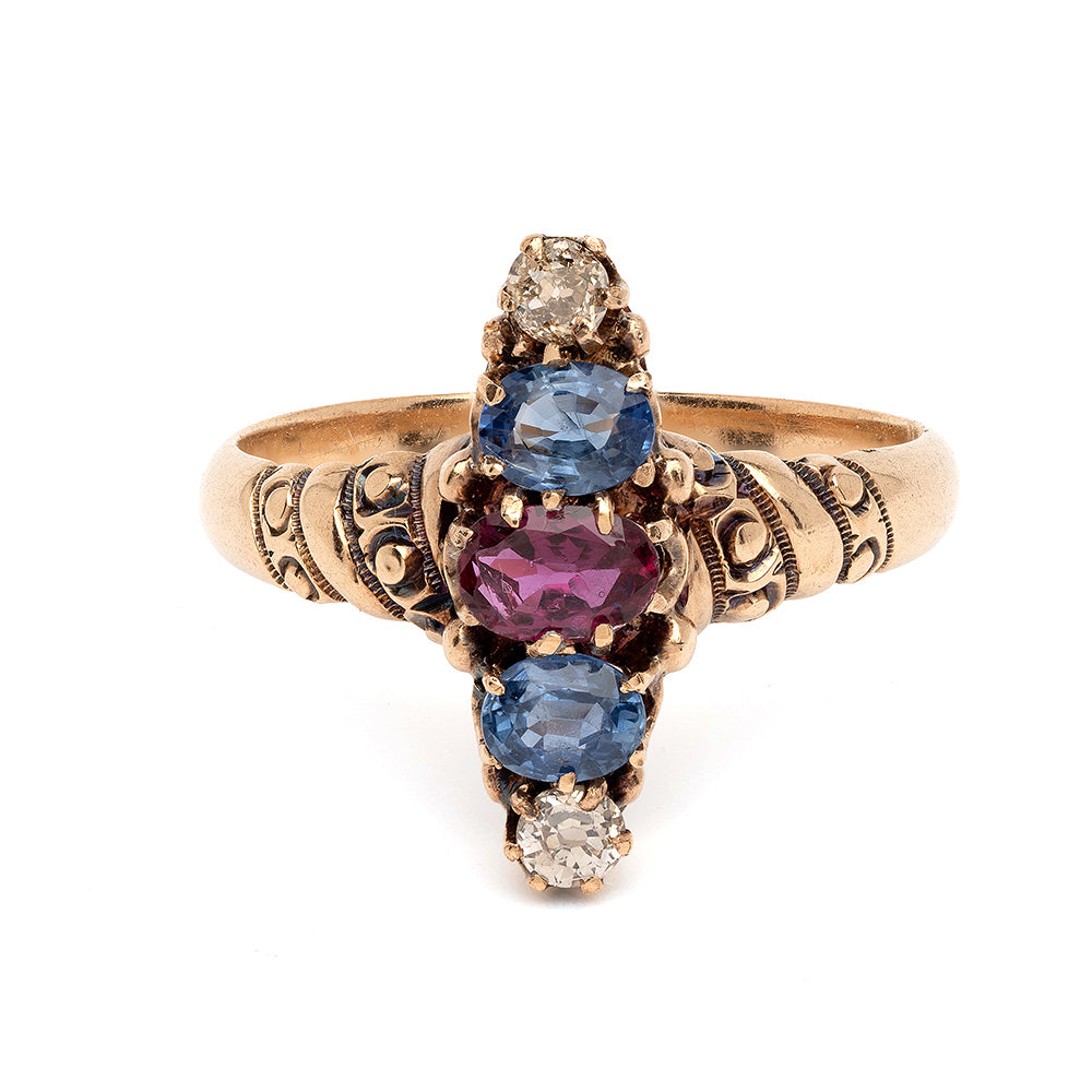 Vintage Sapphire Diamond Ring
