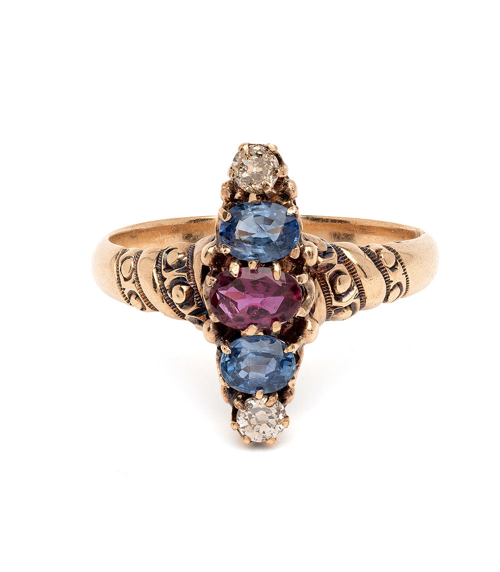 Vintage Sapphire Diamond Ring