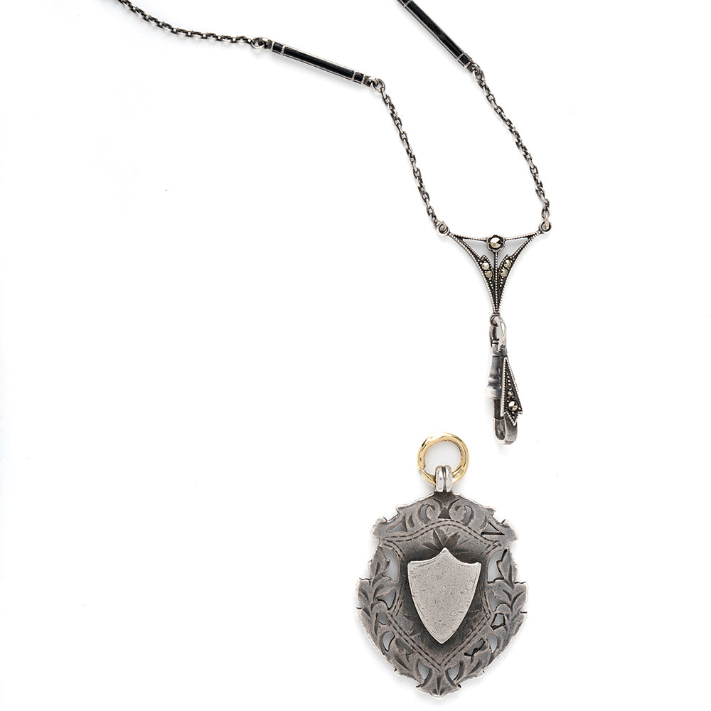Vintage Shield Pendant For 2 Carat Diamond Ring