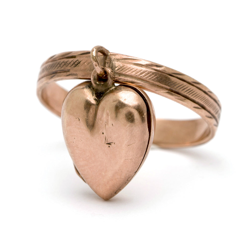 Vintage Victorian Dangle Heart Ring