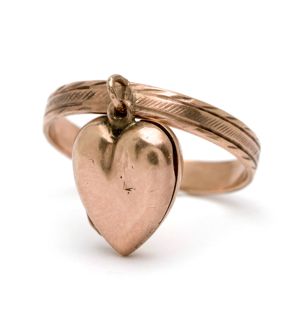Vintage Victorian Dangle Heart Ring