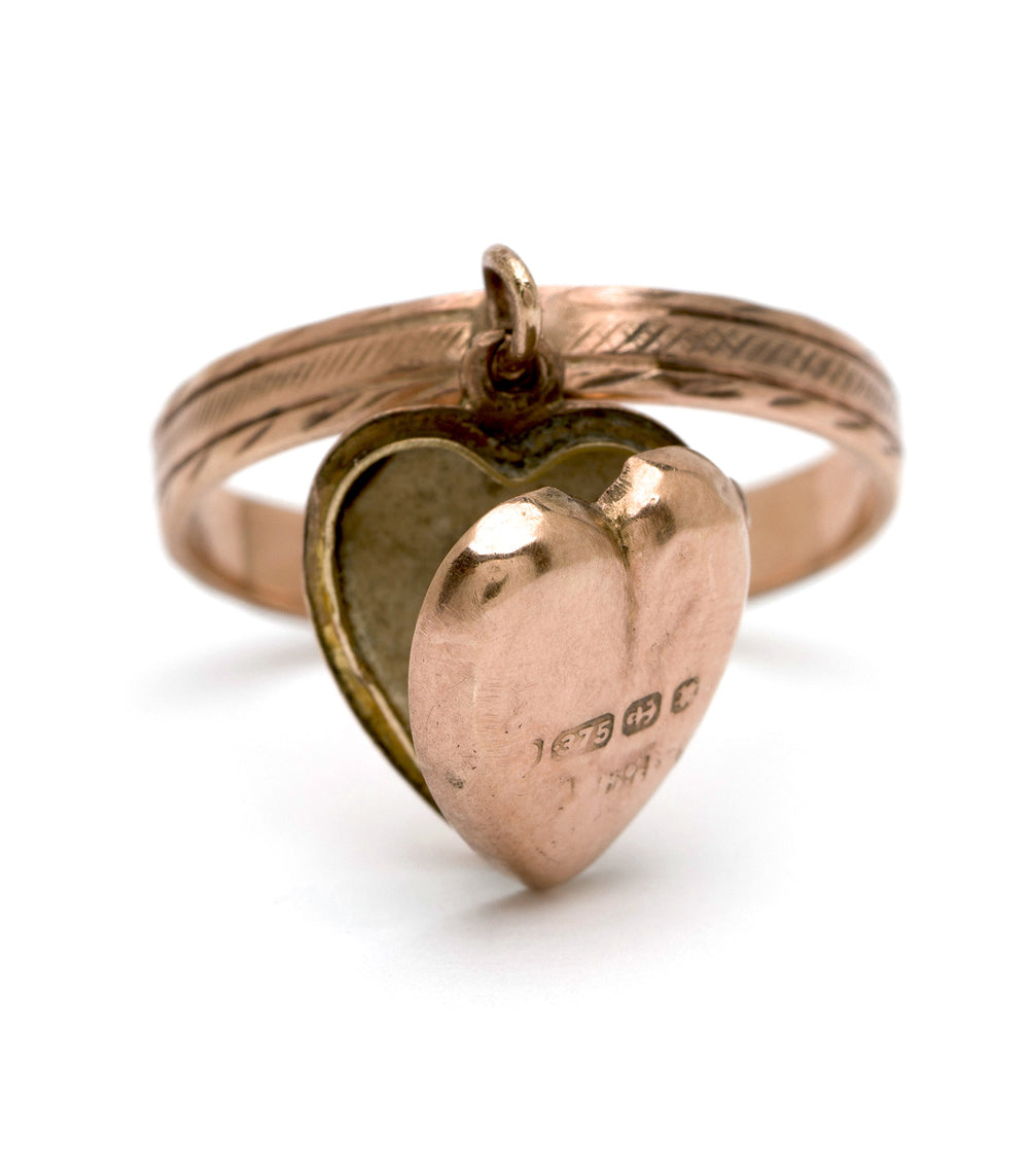 Vintage Victorian Dangle Heart Ring