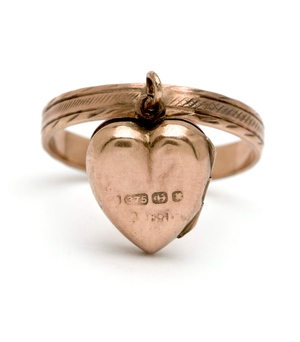 Vintage Victorian Dangle Heart Ring