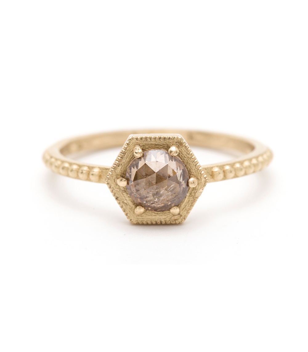 Aria | Champagne Diamond Hexagon Ring