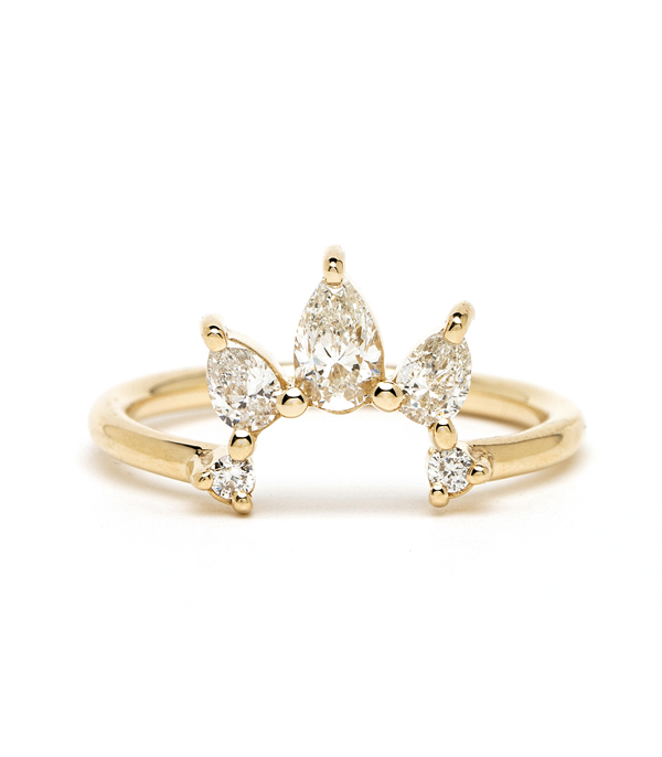 Exotic Nine Diamond Yellow Gold Crown Ring - Afrogem Jewellers